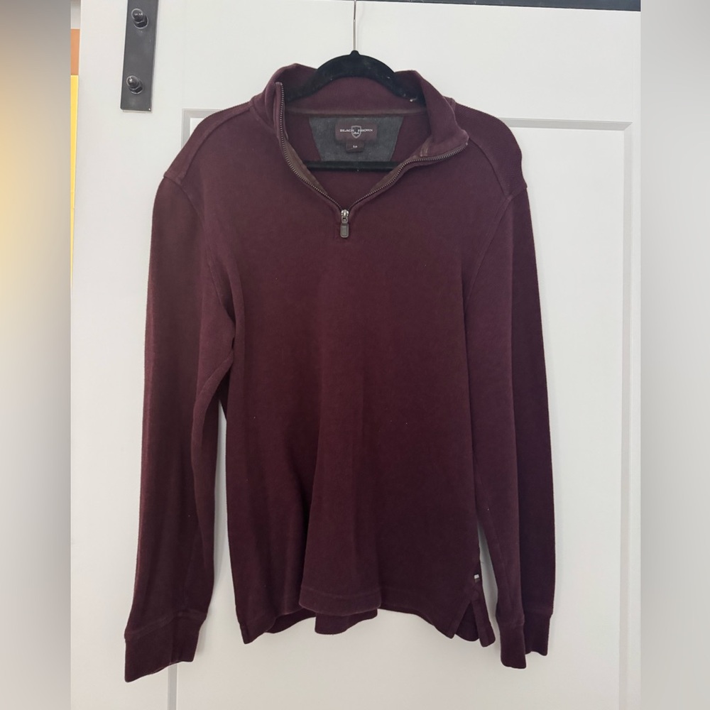 Black Brown 1826 Men's Dark Red Zip-Up Sweater